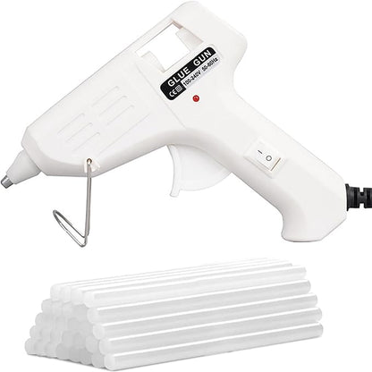 Hot Glue Gun, 20W Fast‑Preheating High‑Temp Mini Hot Melt Glue Gun Kit with 30 Glue Sticks (100mm x 7mm) for School Projects, DIY, Arts & Crafts, Quick Home Repairs
