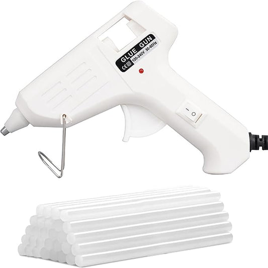 Hot Glue Gun, 20W Fast‑Preheating High‑Temp Mini Hot Melt Glue Gun Kit with 30 Glue Sticks (100mm x 7mm) for School Projects, DIY, Arts & Crafts, Quick Home Repairs