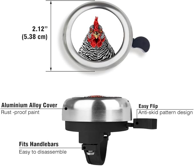 WIRESTER Silver Aluminum Round Bike Bell, Classic Ring Bicycle Bell, Bike Accessories Bell Ring for Adults Kids Girls Boys