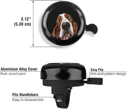 WIRESTER Black Aluminum Round Bike Bell, Classic Ring Bicycle Bell, Bike Accessories Bell Ring for Adults Kids Girls Boys - Dog Cat Animal Cute Records