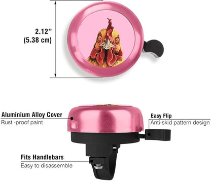 WIRESTER Pink Aluminum Round Bike Bell, Classic Ring Bicycle Bell, Bike Accessories Bell Ring for Adults Kids Girls Boys - Animals
