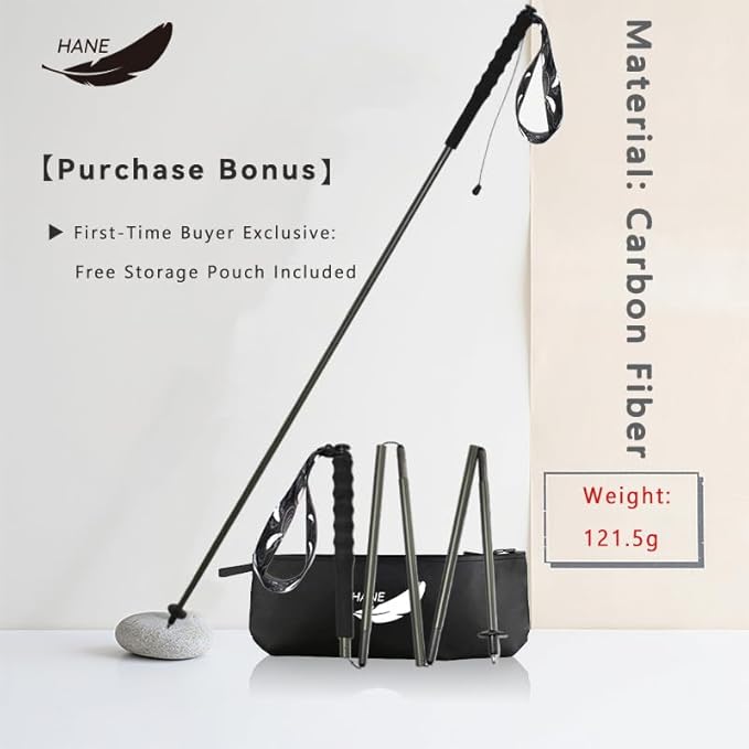 High Strength 5-Section Foldable Carbon Fiber Trekking Poles - 115g/125g/130g, Compact Hiking Staff for Men & Women, Ideal for Hiking, Trekking, Mountaineering & Backpacking