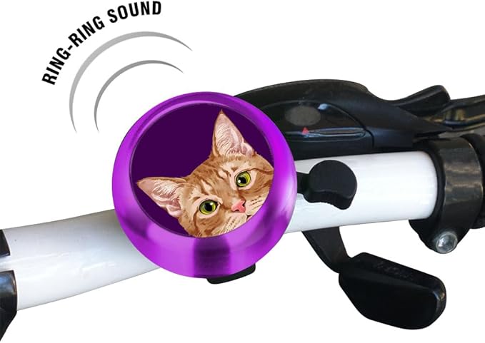 WIRESTER Purple Aluminum Round Bike Bell, Classic Ring Bicycle Bell, Bike Accessories Bell Ring for Adults Kids Girls Boys