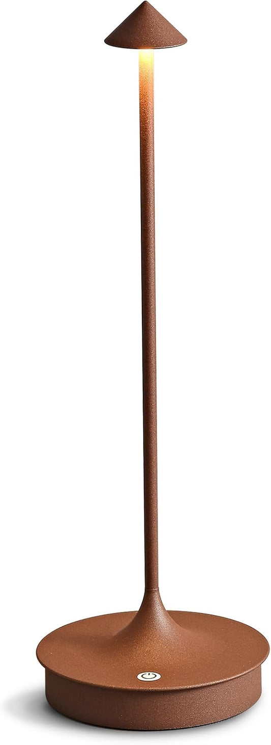 Cordless Table Lamps Rechargeable, LED Desk Lamp 4000mAh Battery Operated Outdoor Waterproof Portable Touch Dimmable Table Light for Patio/Restaurant/Bar/Indoor (Brown-1PC)