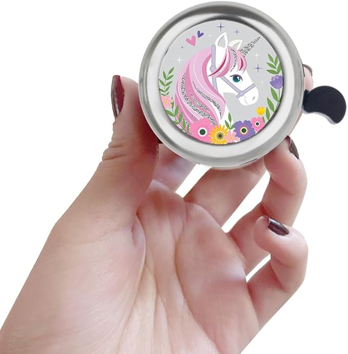 WIRESTER Silver Aluminum Round Bike Bell, Classic Ring Bicycle Bell, Bike Accessories Bell Ring for Adults Kids Girls Boys