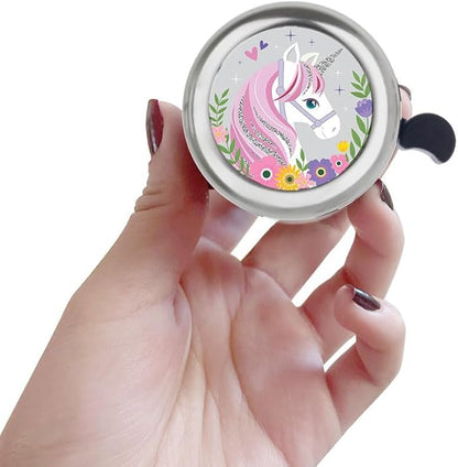 WIRESTER Silver Aluminum Round Bike Bell, Classic Ring Bicycle Bell, Bike Accessories Bell Ring for Adults Kids Girls Boys