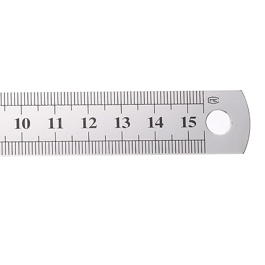 HARFINGTON Steel Ruler 6" x3/4" Machinist Metal Ruler Carbon Steel Metric Straight Edge Measuring Tools 0.3mm Thick for Engineering Architect Drawing Home Office