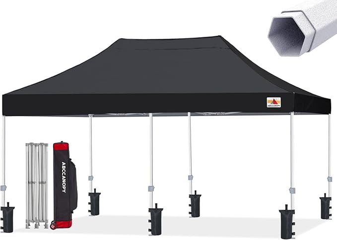 ABCCANOPY Commercial Pop Up Canopy Tent 10x20 Premium-Series, Black