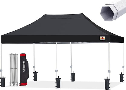 ABCCANOPY Commercial Pop Up Canopy Tent 10x20 Premium-Series, Black