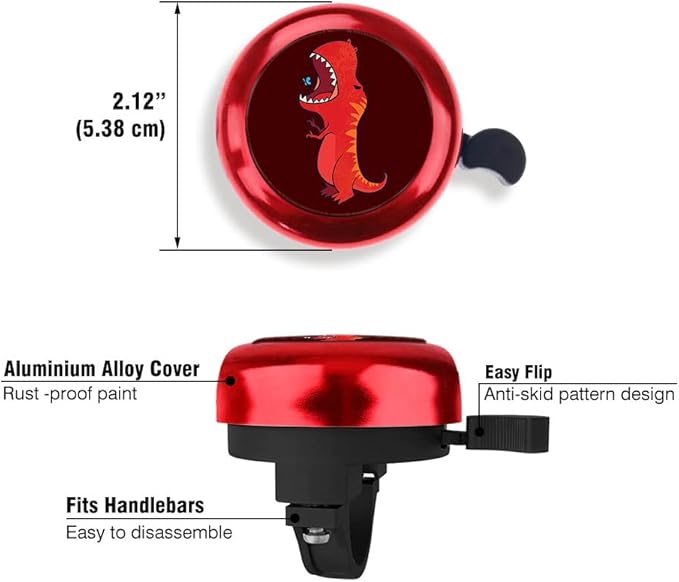 WIRESTER Cute Aluminum Round Bike Bell, Classic Ring Bicycle Bell, Bike Accessories Bell Ring for Adults Kids Girls Boys (Black, Red, Blue, Purple)