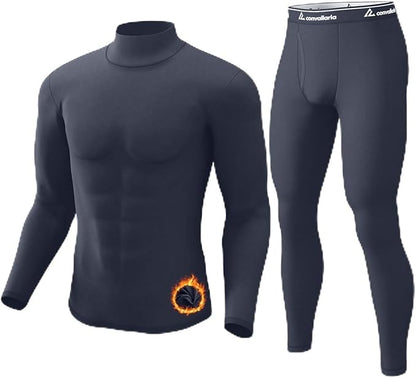 CL convallaria Long Johns Thermal Underwear for Men Soft Fleece Lined Base Layer Cold Weather Top Bottom Gift Set
