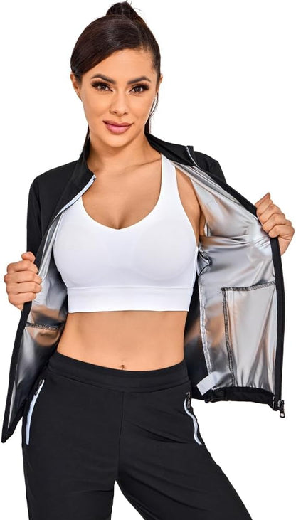 Sauna Suit Weight Loss Hot Sweat Suits Sauna Pants with Pockets Gym Workout Exercise for Women