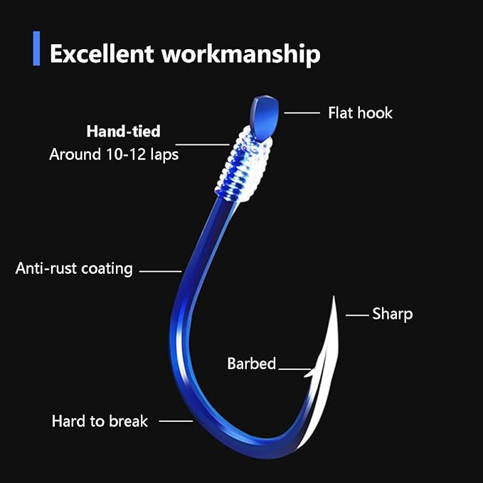 AMHDV Tiny Fishing Hooks with Line, Small Fishing Hook and Leader (Pack of 20)