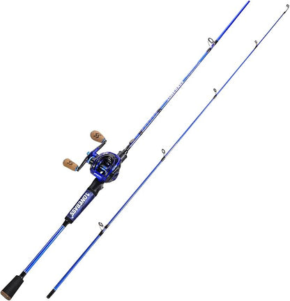 One Bass Fishing Rod and Reel Combo, IM7 Graphite 2 Pc Blank Baitcasting Combo, Spinning Rod with Super Polymer Handle