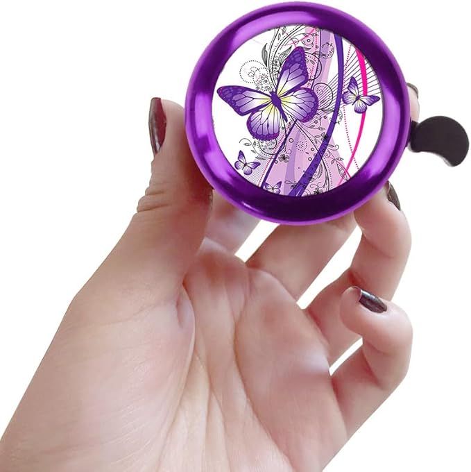 WIRESTER Purple Aluminum Round Bike Bell, Classic Ring Bicycle Bell, Bike Accessories Bell Ring for Adults Kids Girls Boys