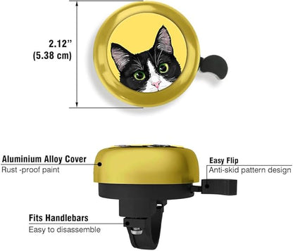 WIRESTER Gold Aluminum Round Bike Bell, Classic Ring Bicycle Bell, Bike Accessories Bell Ring for Adults Kids Girls Boys