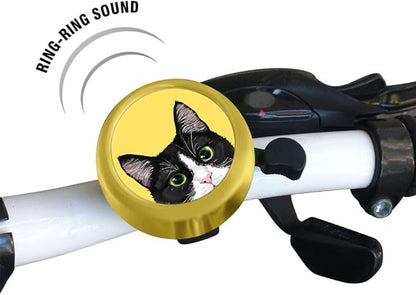 WIRESTER Gold Aluminum Round Bike Bell, Classic Ring Bicycle Bell, Bike Accessories Bell Ring for Adults Kids Girls Boys