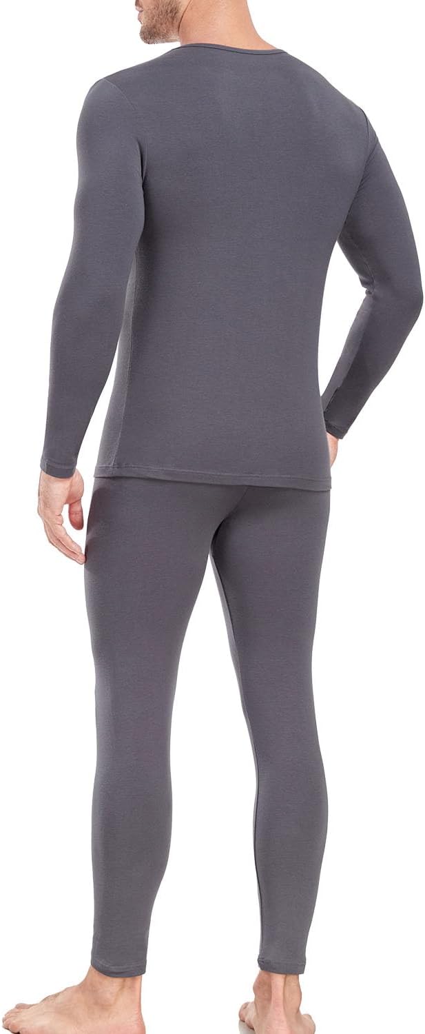 wirarpa Men's Cotton Long Johns Thermal Underwear Set Base Layer Lightweight Long Sleeve Top and Bottom