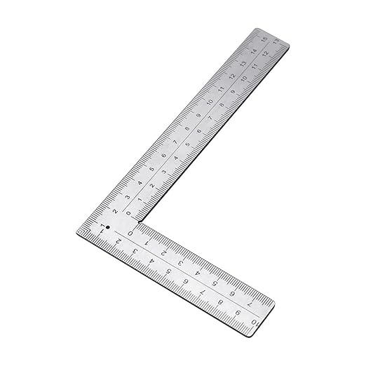 Stainless Steel Framing Square Ruler (5x10cm & 10x15cm), Double Scale Right Angle Measuring Tool for Carpentry & Woodworking
