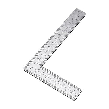 Stainless Steel Framing Square Ruler (5x10cm & 10x15cm), Double Scale Right Angle Measuring Tool for Carpentry & Woodworking