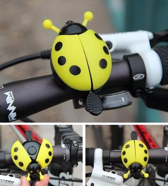 Leheybia 1 Pcs Ladybug Bicycle Bell Classic Bicycle Bell Thumb Bell for Bike for Road Mountain Bike Handlebars Adults Kids