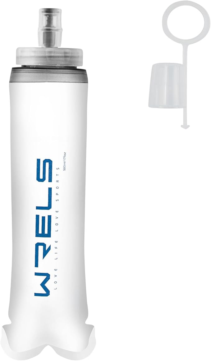 Soft Flasks Soft Running Water Flask Collapsible Soft Water Bottles Small BPA-Free for Sports Hiking Hydration Pack 500 ml/17oz，300 ml/10oz（500ml,blue）