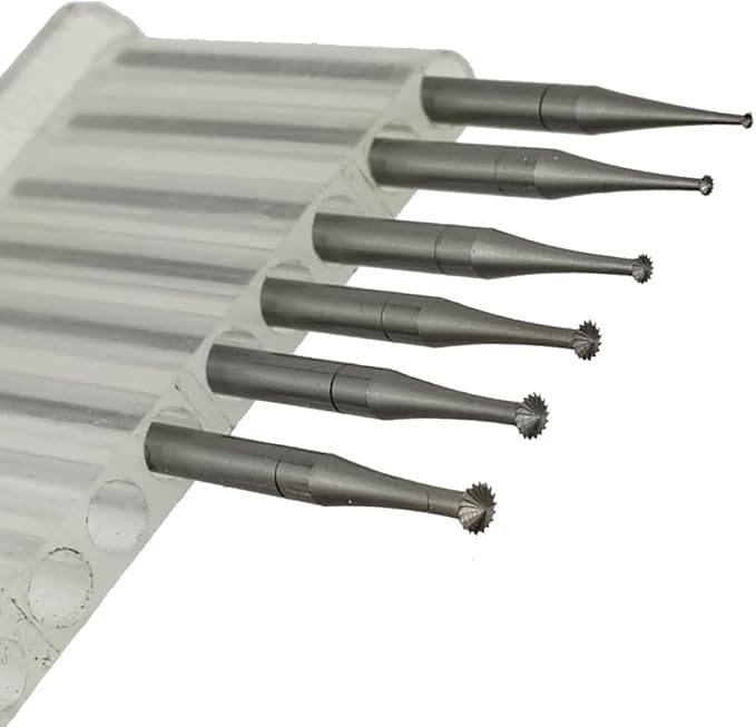 𝐋𝐮𝐨 𝐤𝐞 6 Pcs 45º Hart Burr - 3/32'' Shank Jewelry Making Bits 45 Degree Heart Burs Setting Bits for Dremel Rotary Tools ( 008 - 023 )