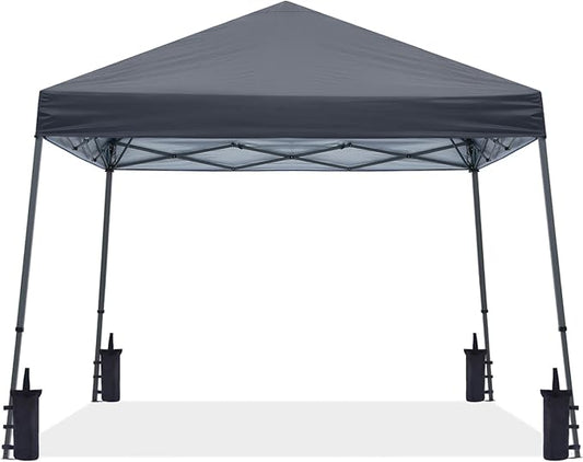 ABCCANOPY Stable Pop up Outdoor Canopy Tent 12 x 12 ft Base / 10 x 10 ft Top, Dark Gray