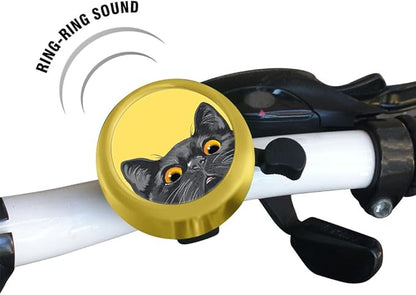 WIRESTER Gold Aluminum Round Bike Bell, Classic Ring Bicycle Bell, Bike Accessories Bell Ring for Adults Kids Girls Boys