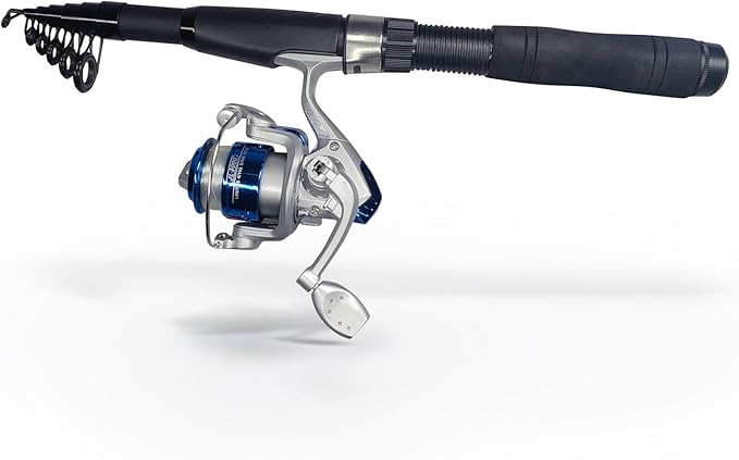 Fishing Pole Set, 2PACK Fishing Rod Combo with Telescopic Fishing Pole Spinning Reels Fishing Lures Fishing Pliers and Travel Bag for Travel Saltwater Freshwater Beginner 2.1m/ 6.89ft