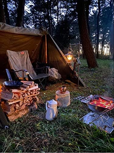 CAMPINGMOON Foldable Cotton Canvas Campfire Bonfire Open Fire Pits Camping Chair Low Style Chair Gray F-1003C-H