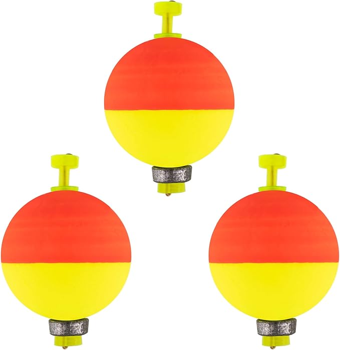 Dr.Fish 10 Pack Weighted Fishing Bobbers Snap-on Spring Floats EVA Foam Push Button Clip on Floats Fly Fishing Trout Bass Crappie Catfish