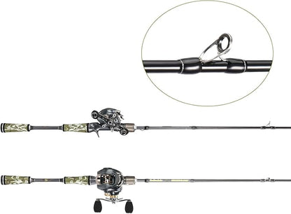 Sougayilang BD Fishing Rod and Reel Combos, Spinning & Casting Fishing Combo,30Ton+24Ton Graphite 2 Pc Fishing Poles with SuperPolymer Handle, “S” Style Hook Keeper(1 Pack)