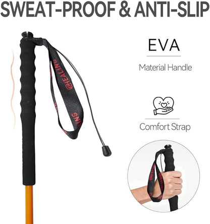 High Strength 5-Section Foldable Carbon Fiber Trekking Poles - 115g/125g/130g, Compact Hiking Staff for Men & Women, Ideal for Hiking, Trekking, Mountaineering & Backpacking