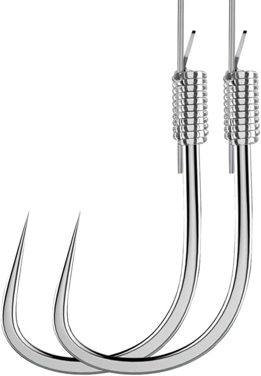 Dyxssm Small Barbless Fishing Hooks with Line, Pretied Tiny Fishing Hook on Nylon Line (Pack of 20)