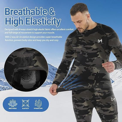Men's Thermal Underwear Set Sport Long Johns Base Layer