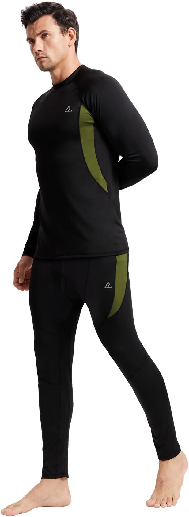 CL convallaria Mens Thermal Underwear Set with Fly Long Johns Base Layer Winter Hunting Gear Sport Top and Bottom