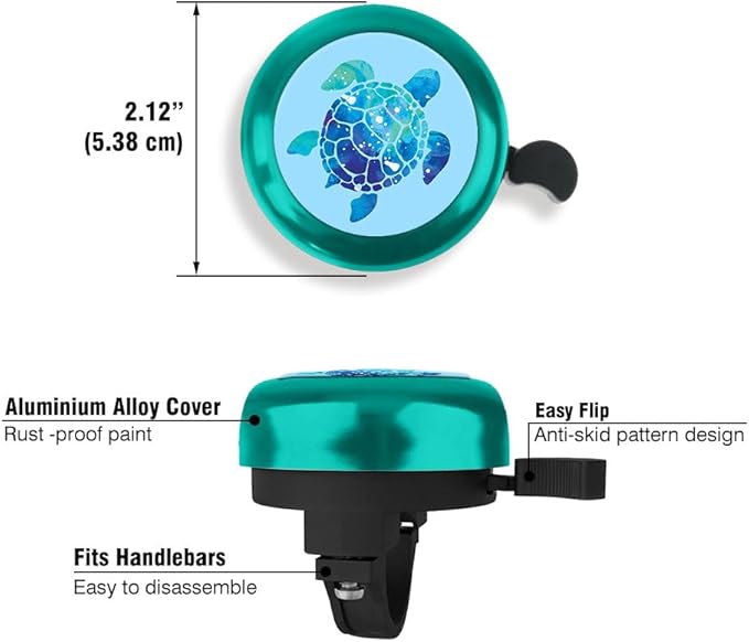 WIRESTER Green Aluminum Round Bike Bell, Classic Ring Bicycle Bell, Bike Accessories Bell Ring for Adults Kids Girls Boys