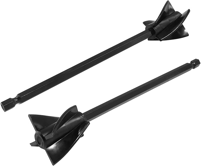 Litoexpe 4 Pcs Resin Mixer Paddles, Epoxy Resin Mixer Paddle Attachment for Powerful Mixing, Reusable Paint Stirrer Drill Attachment for Mixing Resin, Epoxy, Silica Gel Molds (Black)