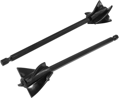 Litoexpe 4 Pcs Resin Mixer Paddles, Epoxy Resin Mixer Paddle Attachment for Powerful Mixing, Reusable Paint Stirrer Drill Attachment for Mixing Resin, Epoxy, Silica Gel Molds (Black)