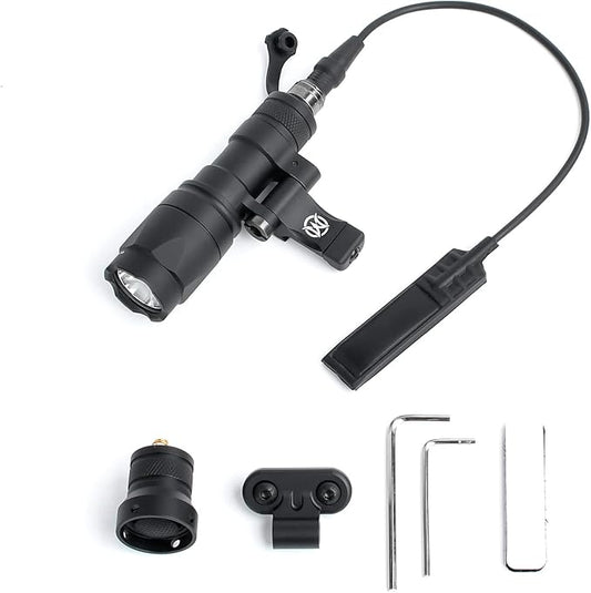 NOBUHIRO M340A 540 Lumens Tactical Flashlight, with Replaceable Mounting Rotating Base, Suitable for 20mm Picatinny & Mlok/Keymod Rail, Include with Remote Pressure & Push Button Switch