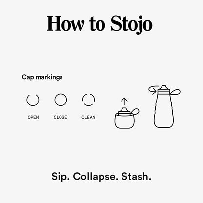 STOJO Collapsible Sports Water Bottle - Leak-Proof Reusable Silicone Travel Cup for Hot & Cold Drinks - Microwave & Dishwasher Safe - AS SEEN ON TODAY SHOW - Parent (Carnation)