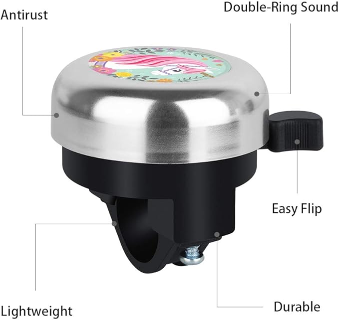 MZELQ Bicycle Bell Cute Clear Sound Adjustable Size Aluminum Bike Accessories Bell Ring for Girls Women Kids Adults