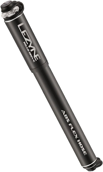 LEZYNE Road Drive Bicycle Tire Hand Pump, High Pressure 160psi, ABS Flex Hose, Presta & Schrader, Compact Bike Pump
