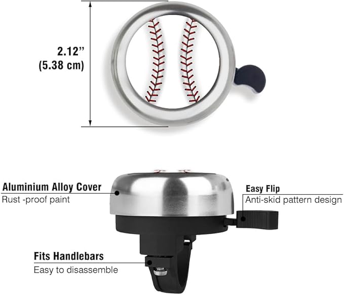 WIRESTER Silver Aluminum Round Bike Bell, Classic Ring Bicycle Bell, Bike Accessories Bell Ring for Adults Kids Girls Boys