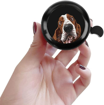 WIRESTER Black Aluminum Round Bike Bell, Classic Ring Bicycle Bell, Bike Accessories Bell Ring for Adults Kids Girls Boys - Dog Cat Animal Cute Records