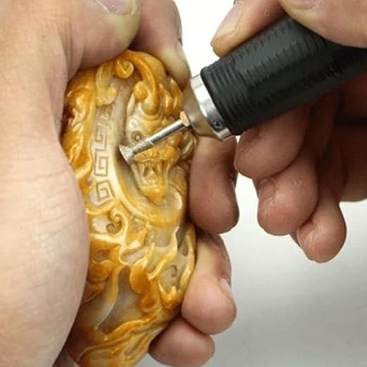 𝐋𝐮𝐨 𝐤𝐞 13 Pcs Triangle Shape Diamond Burr - 3/32'' Shank Diamond Mounted Grinding Burs Stone Carving Bits for Rotary Tools