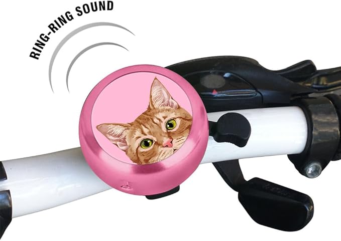 WIRESTER Pink Aluminum Round Bike Bell, Classic Ring Bicycle Bell, Bike Accessories Bell Ring for Adults Kids Girls Boys - Animals