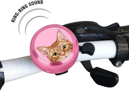 WIRESTER Pink Aluminum Round Bike Bell, Classic Ring Bicycle Bell, Bike Accessories Bell Ring for Adults Kids Girls Boys - Animals