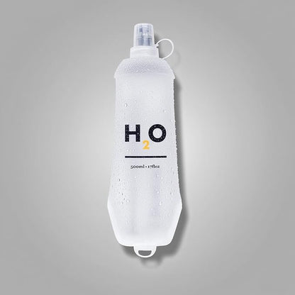 Collapsible TPU Soft Flask 500ml Leakproof Hydration Bottle with High-Flow Bite Valve for Hydration Vest Running, Hiking, Cycling & Climbing, Lightweight Foldable Water Bottle (1pc 500ml17oz)